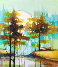 Salman Farooqi, 30 x 36 Inch, Acrylic on Canvas, Cityscape Painting, AC-SF-632